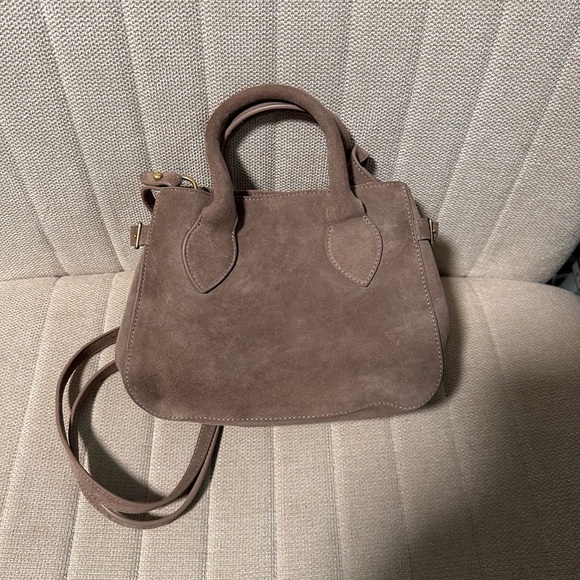 Reformation Partrizia Mini Suede Mushroom color Purse - Picture 8 of 9